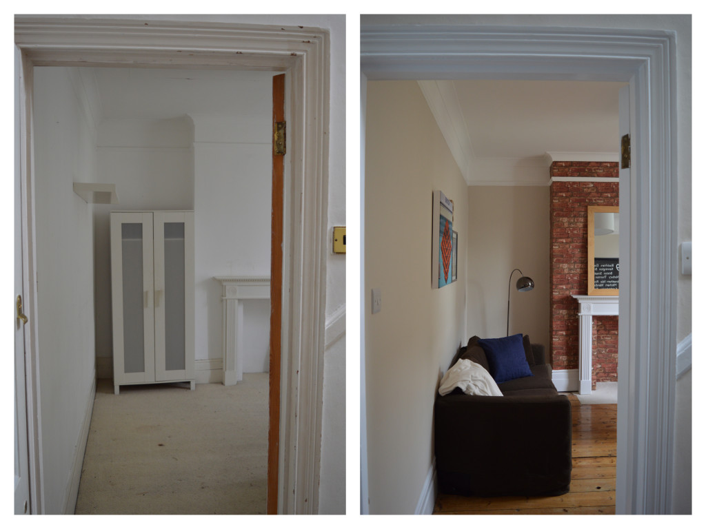 Before After Brixton London flat sitting room