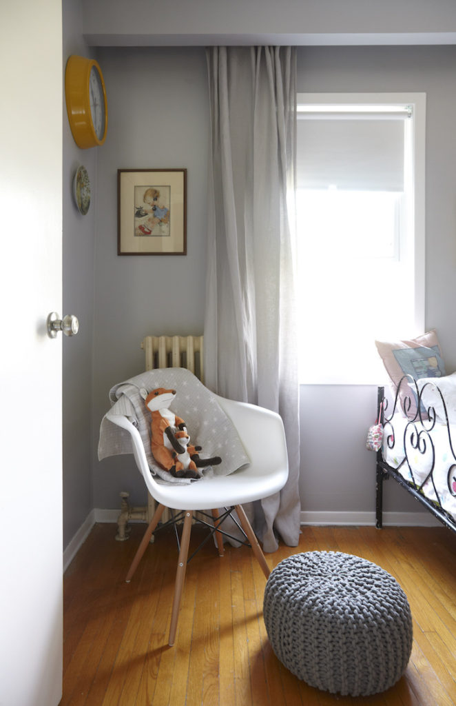 girls shared grey woodland bedroom