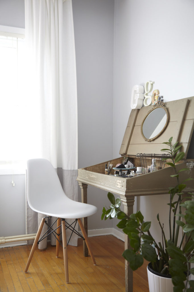 grey bedroom eames chair