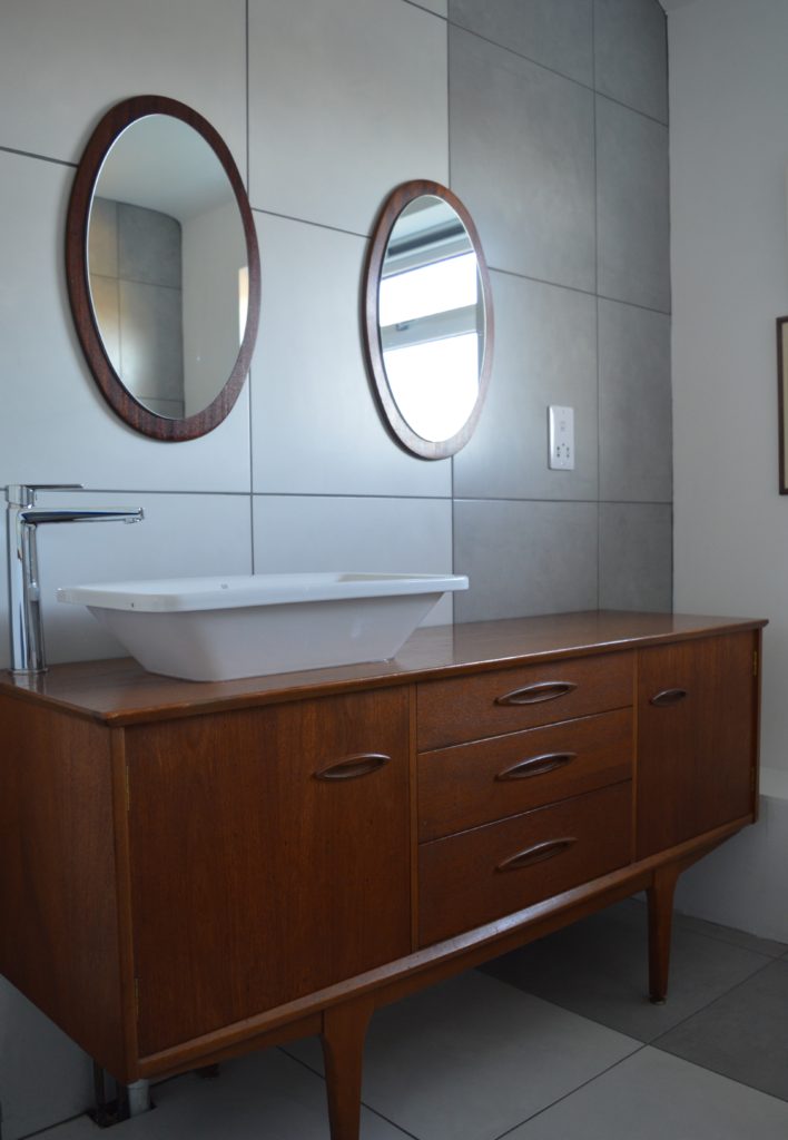 Teak sideaboard vanity bathroom