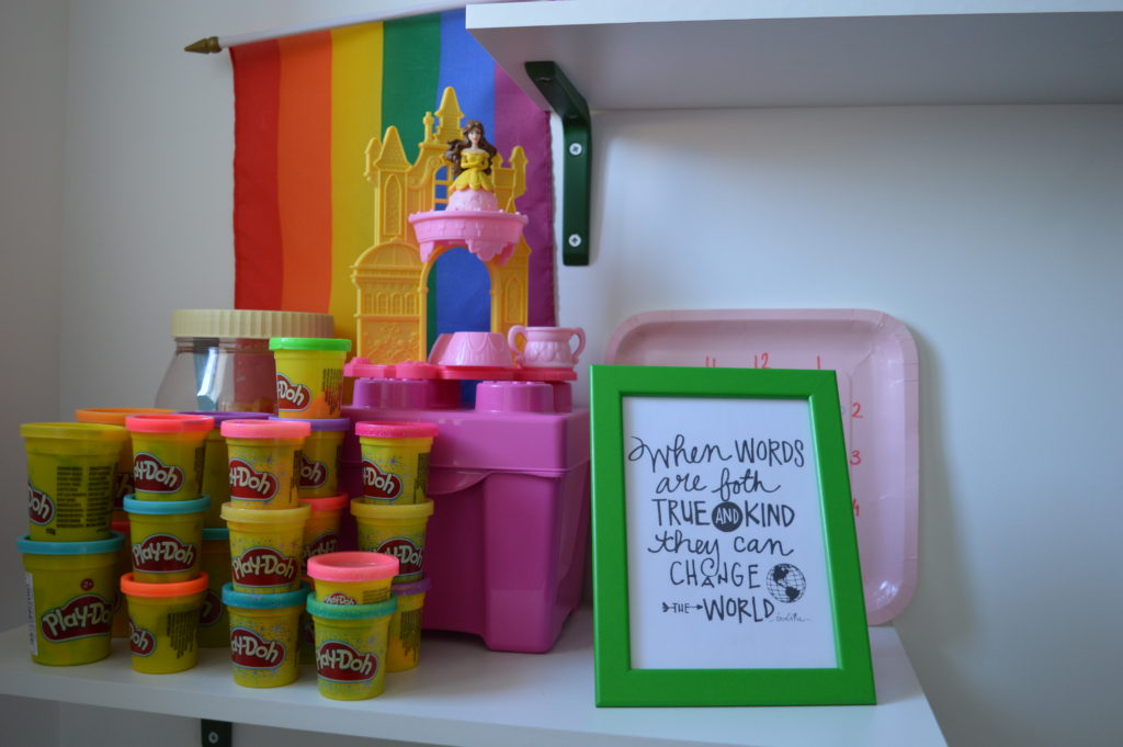 Playroom shelves