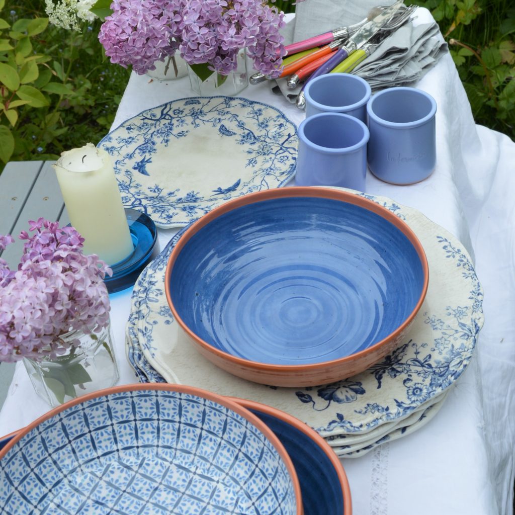 M&S Dovecote Melamine Tesco Navy Pattern Melamine