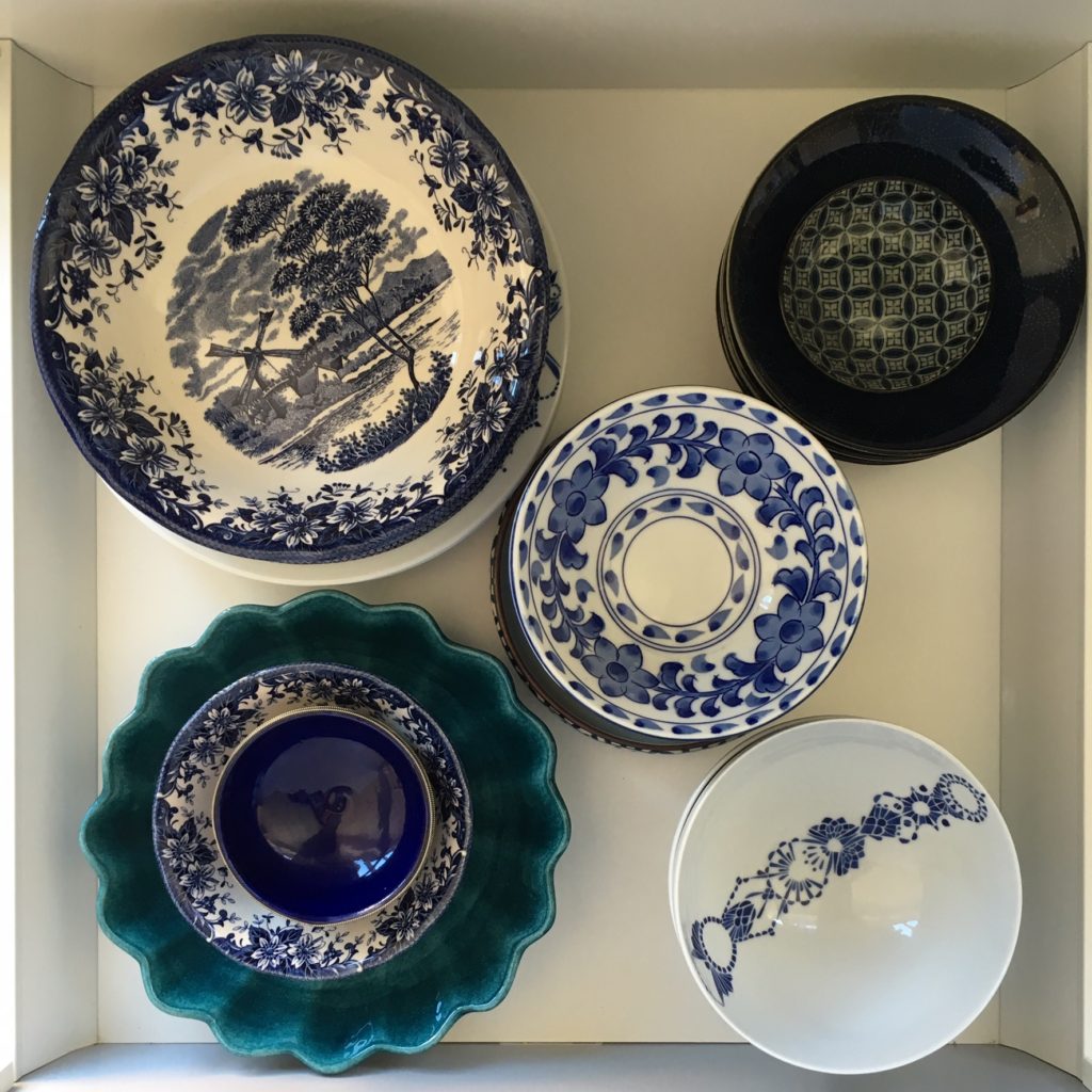 Mixed blue china