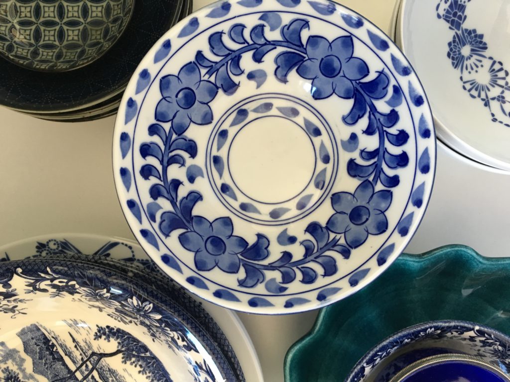 Mixed blue china