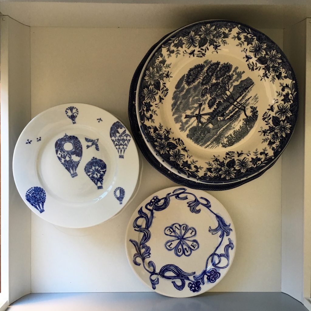 Mixed blue china