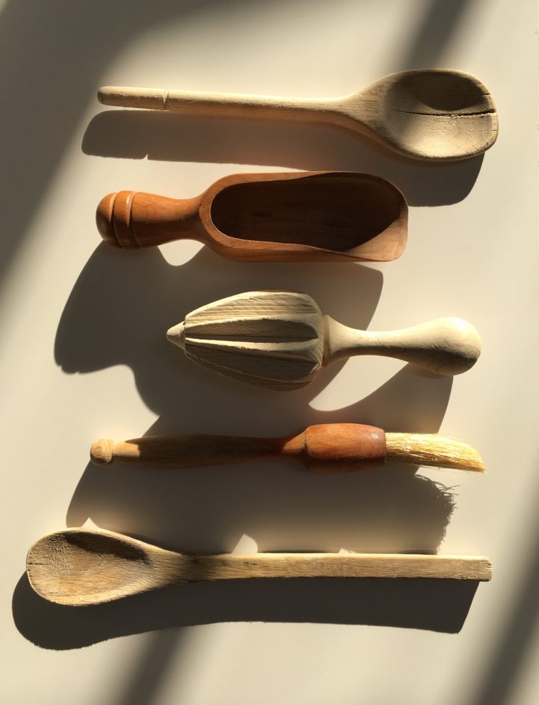 Still life kitchen wood utensils