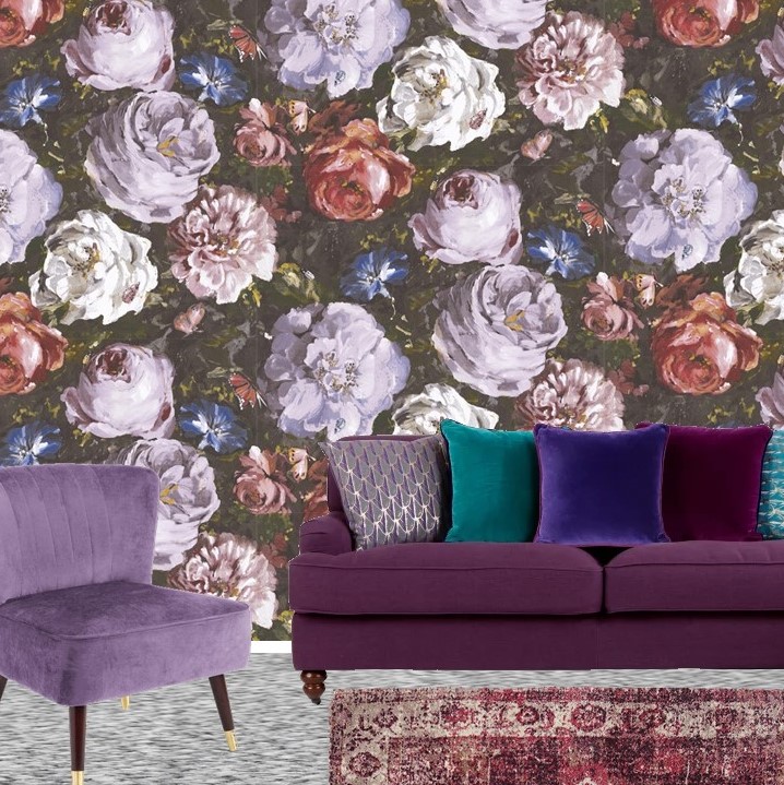 Pantone Ultra Violet Sitting room lounge dark