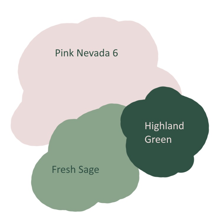 Pink and Green Dulux paint colour Palette