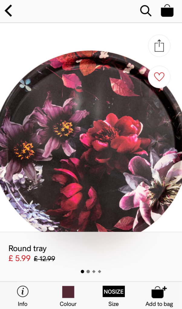 H&M home floral pattern tray