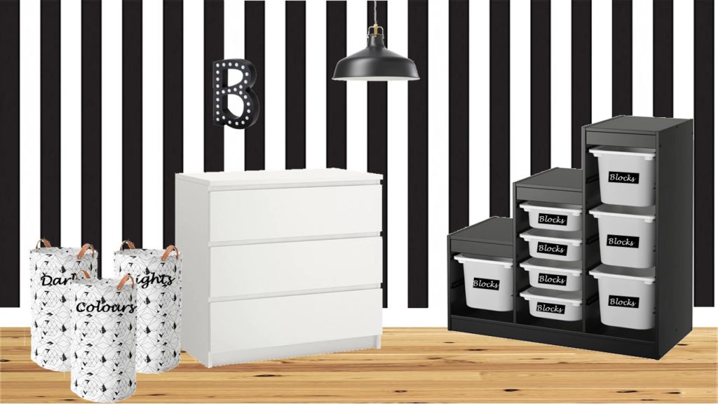 Monochrome gender neutral IKEA nursery