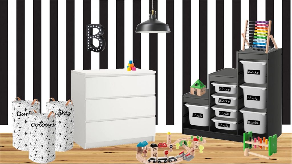 Monochrome gender neutral IKEA nursery