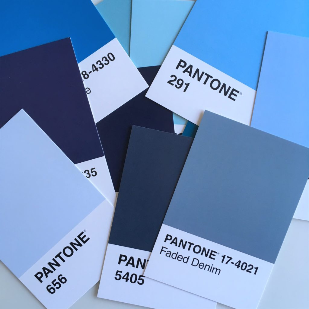 Pantone colour card blues