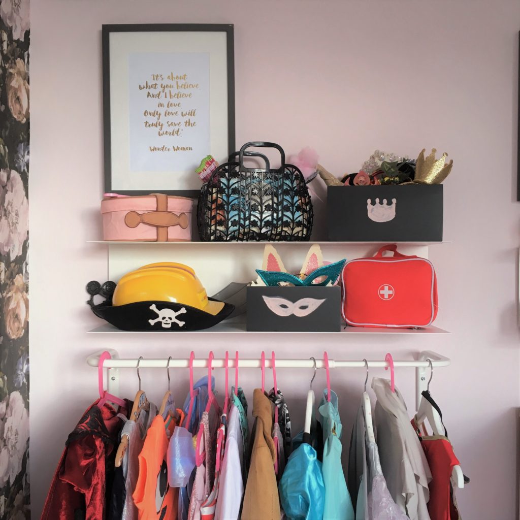 Girl shared bedroom pink floral