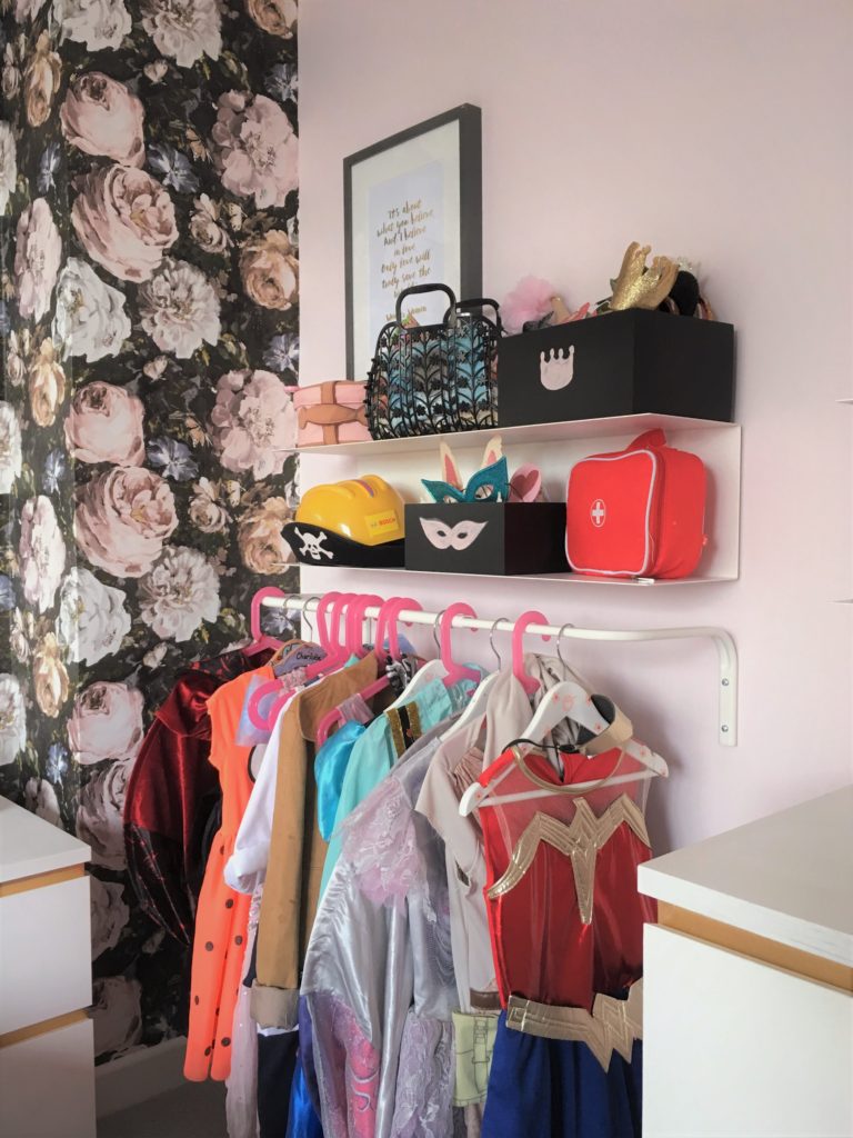 Girl shared bedroom pink floral