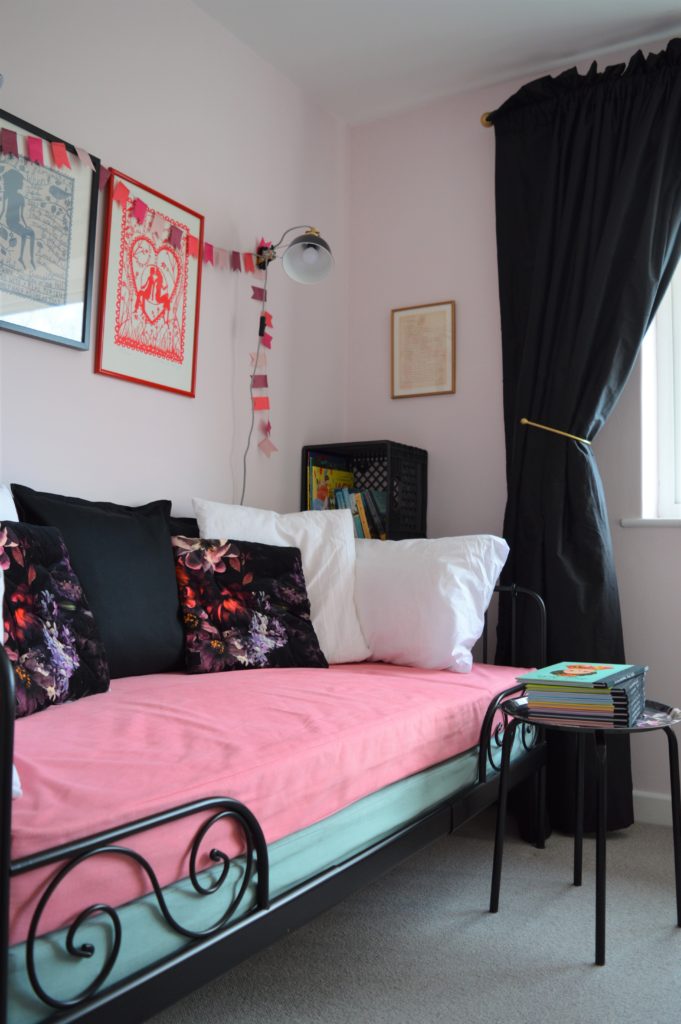 Girl shared bedroom pink floral