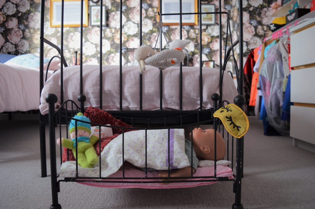 Girl shared bedroom pink floral