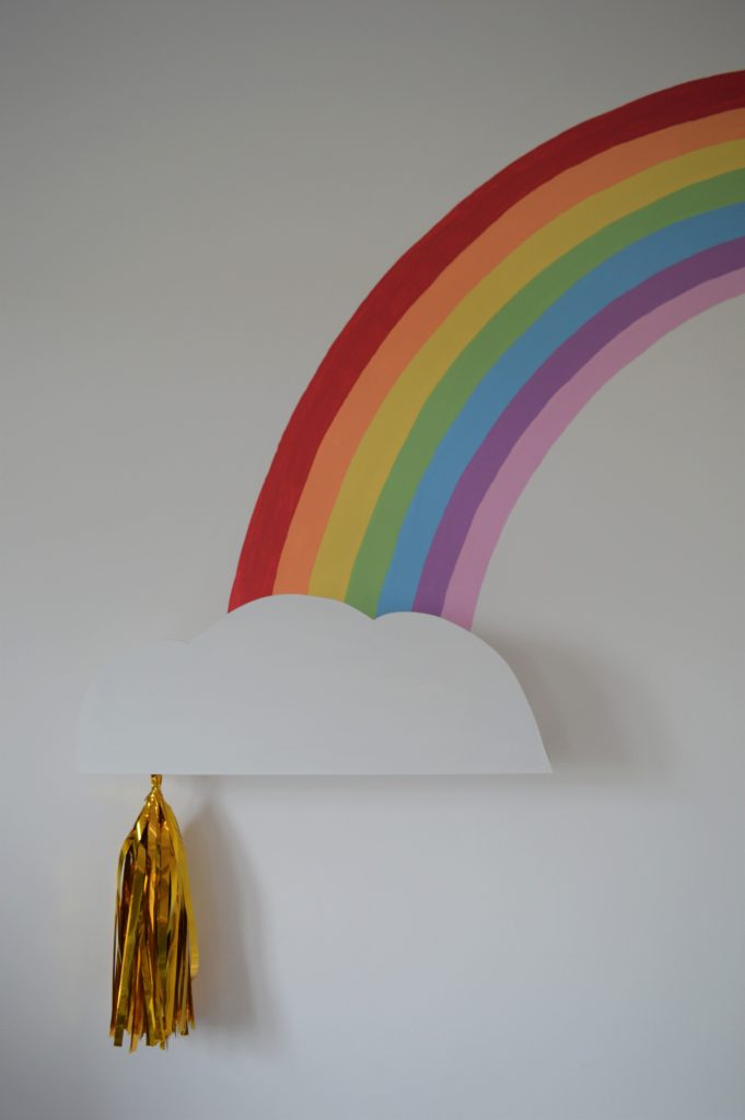 Valspar paint rainbow IKEA MOSSLANDA picture ledge hack