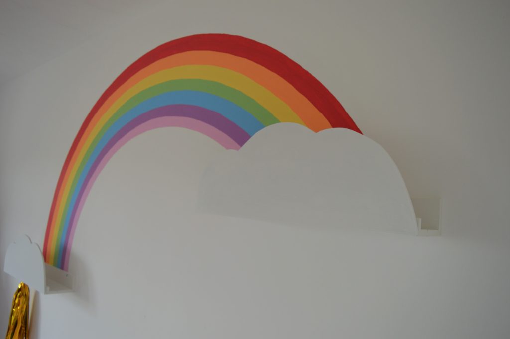 Valspar paint rainbow IKEA MOSSLANDA picture ledge hack