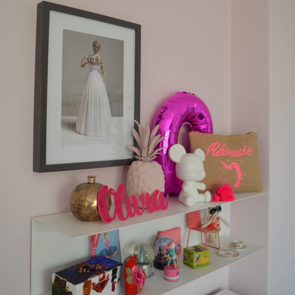 Girl shared bedroom pink floral