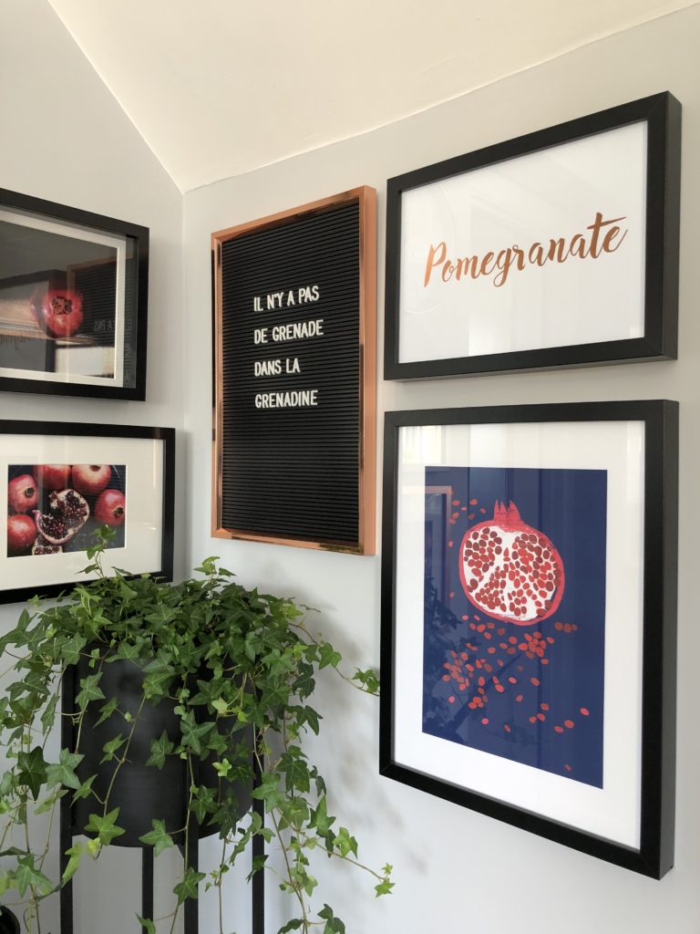 Pomegranate gallery wall