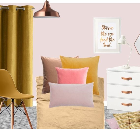 Mustard and pink