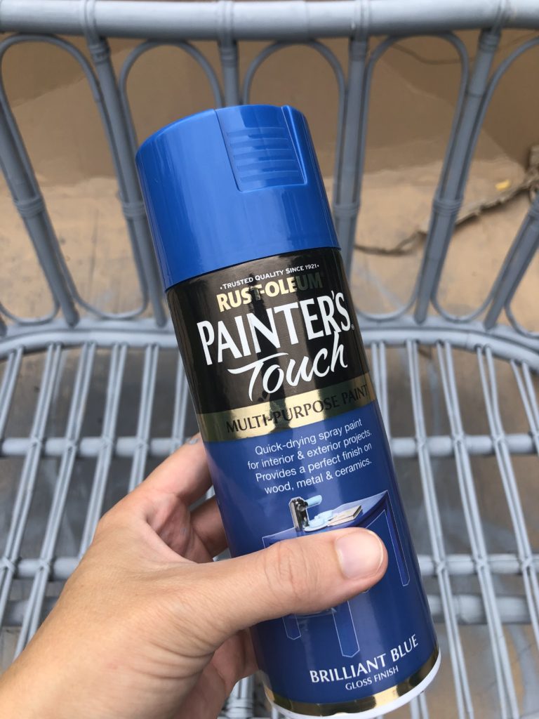 Wicker bench spray paint upcycle rustoleum