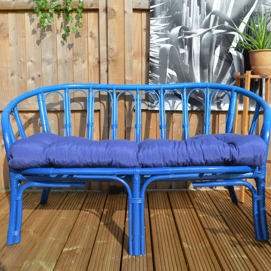 Wicker bench spray paint upcycle rustoleum