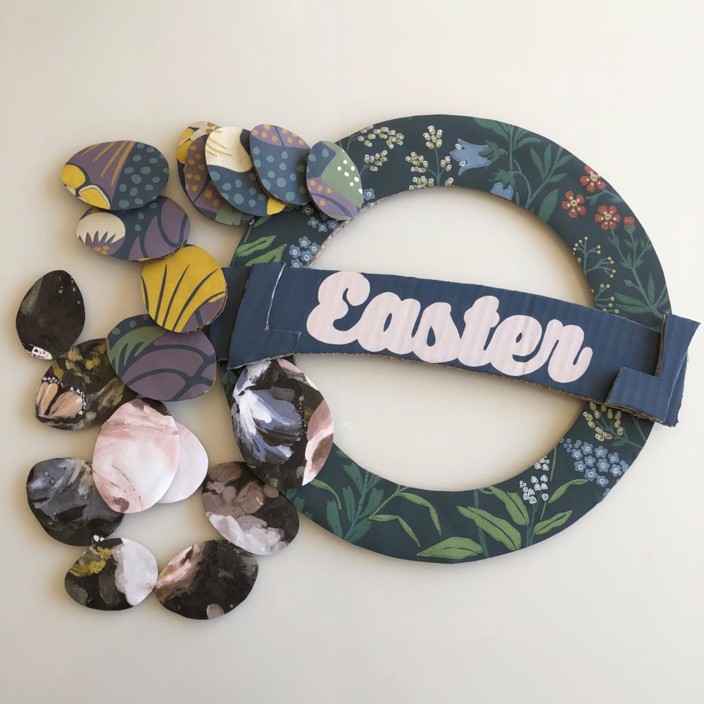 how to cardboard easter wreath wallpaper off cuts